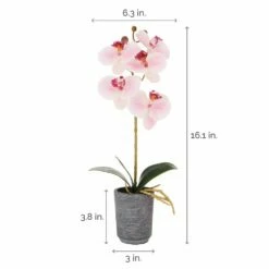 New 😀 Mikasa® 15 Inch Faux Orchid in Charcoal Pot, Watercolor Pink 🌟 -Mikasa Sales 2023 15 inch faux orchid in charcoal pot watercolor pink 5275279 4