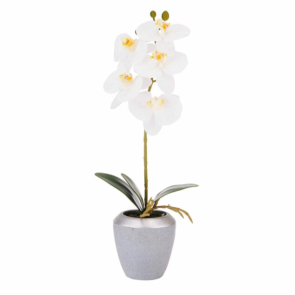 Cheap 👍 Mikasa® 15 Inch Faux Orchid in Grey Pot, Rosewood ✨ 3 Cheap 👍 Mikasa® 15 Inch Faux Orchid in Grey Pot, Rosewood ✨