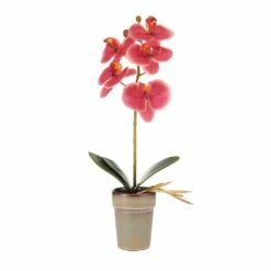 Hot Sale ✔️ Mikasa® 15 Inch Faux Orchid in Pot, Rosewood 🌟