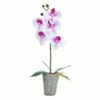 Outlet 👏 Mikasa® 16 Inch Faux Orchid in Basket Pot, White and Fuchsia 🔥 -Mikasa Sales 2023 16 inch faux orchid in basket pot white and fuchsia 5291150 1