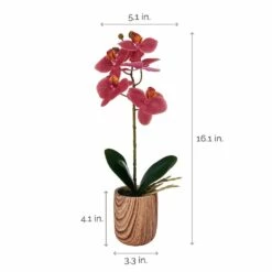 Cheapest 😀 Mikasa® 16 Inch Faux Orchid in Brown Pot, Rosewood 😉 -Mikasa Sales 2023 16 inch faux orchid in brown pot rosewood 5293736 4