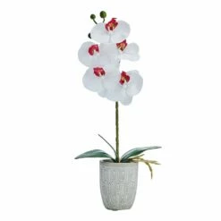 Hot Sale 😍 Mikasa® 16 Inch Faux Orchid in Geometric Pot, White and Pink 🔥