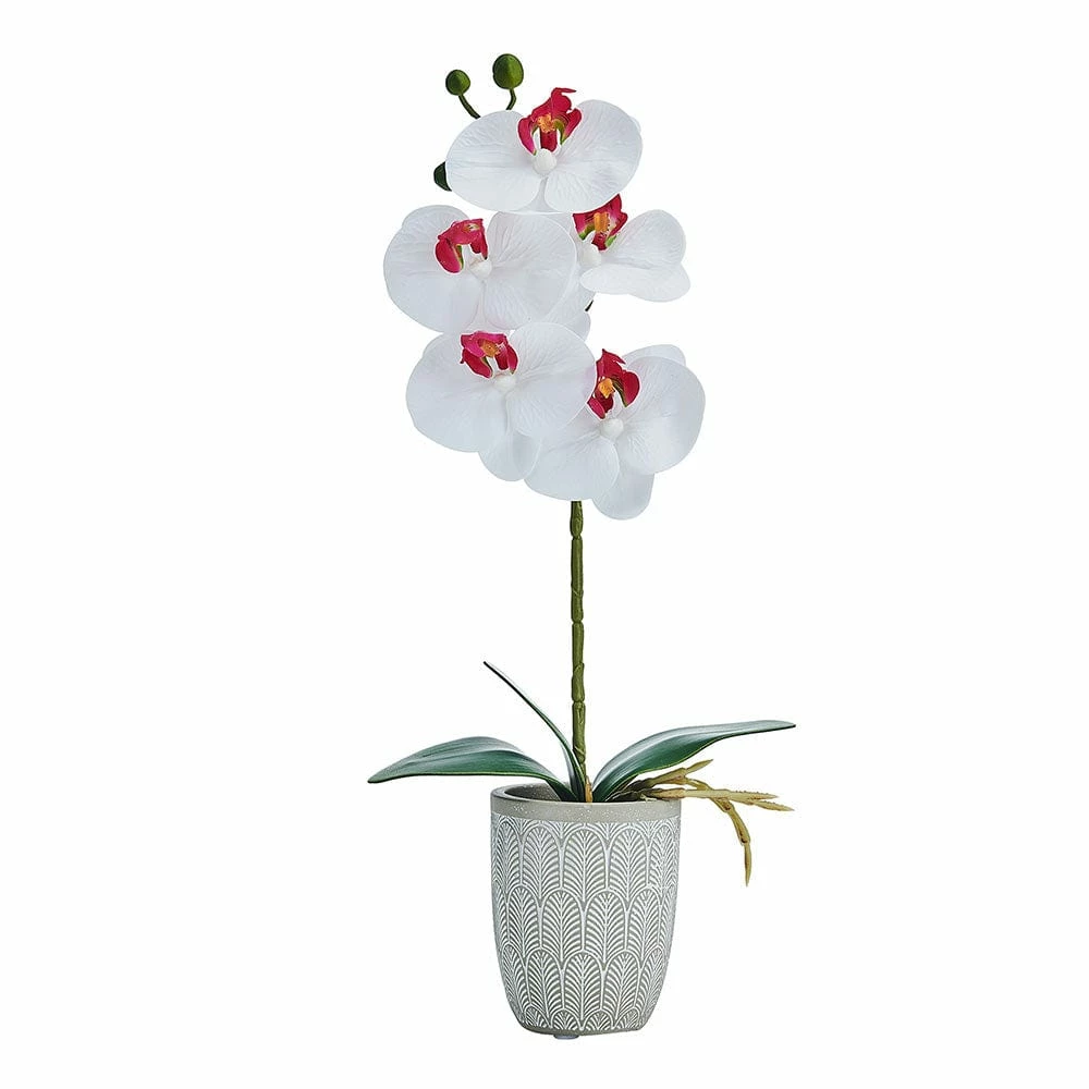Hot Sale 😍 Mikasa® 16 Inch Faux Orchid in Geometric Pot, White and Pink 🔥 3 Hot Sale 😍 Mikasa® 16 Inch Faux Orchid in Geometric Pot, White and Pink 🔥
