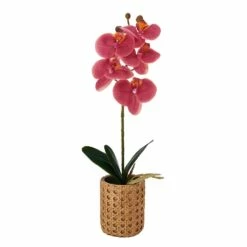New 🌟 Mikasa® 16 Inch Faux Orchid in Tan Pot, Rosewood 🎁