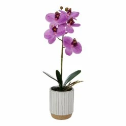 Deals 🔥 Mikasa® 16 Inch Faux Orchid in White Pot, Fuchsia 🛒