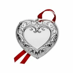 New 🎉 Wallace® 2019 Silver Plated Engraveable Heart Ornament 7th Edition 🔔