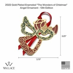 Buy 🛒 Wallace® 2022 Gold Plated and Enameled Angel Ornament 13th Edition ✨ -Mikasa Sales 2023 2022 gold plated and enameled angel ornament 13th edition 5292005L 4