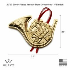 Hot Sale 😉 Wallace® 2022 Gold Plated French Horn Ornament 1st Edition ⭐ -Mikasa Sales 2023 2022 gold plated french horn ornament 1st edition 5292002L 4