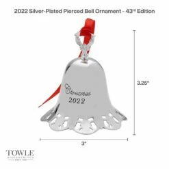 Best Pirce 🥰 Towle® 2022 Silver Plated Pierced Bell Ornament, 43rd Edition 🔥 -Mikasa Sales 2023 2022 silver plated pierced bell ornament 43rd edition 5292013 3