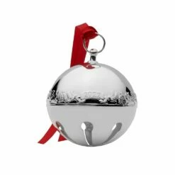 Outlet 😀 Wallace® 2022 Silver Plated Sleigh Bell Ornament 52nd Edition ❤️