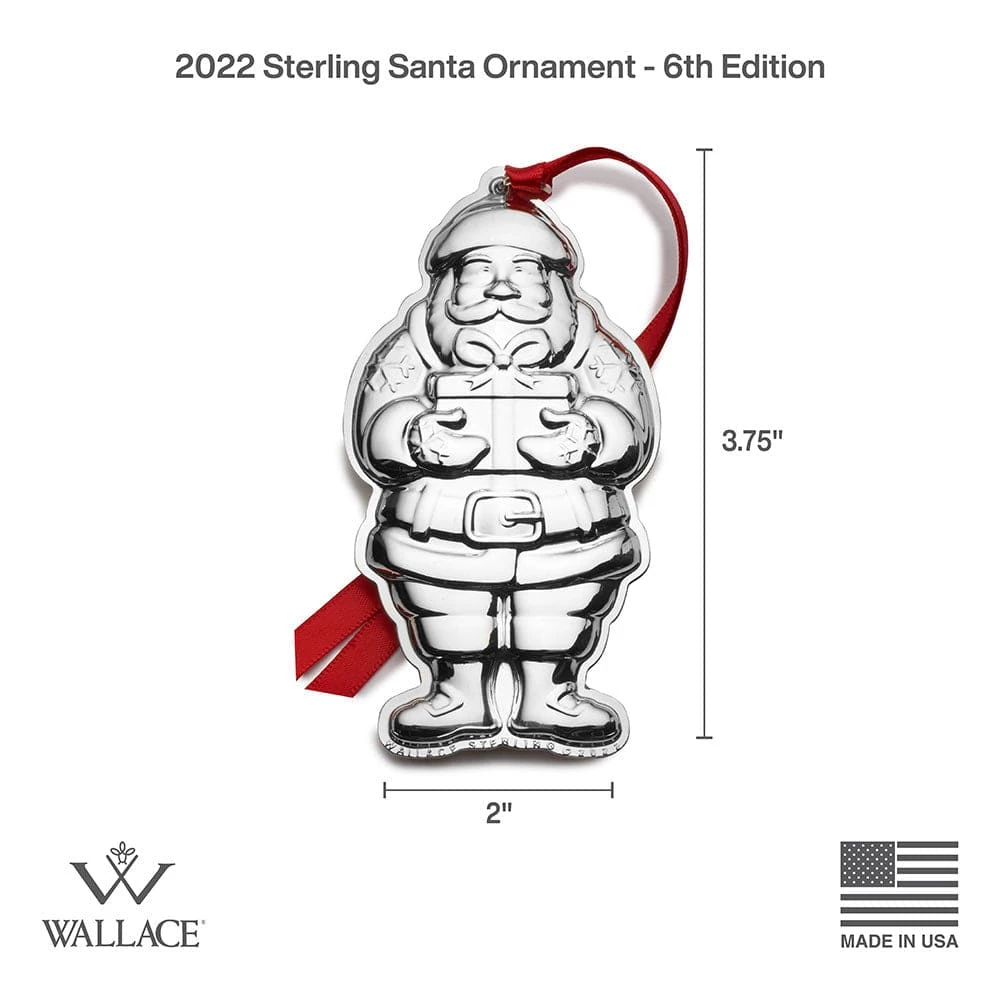 Best Pirce ✔️ Wallace® 2022 Sterling Santa Ornament 6th Edition ✨ 6 Best Pirce ✔️ Wallace® 2022 Sterling Santa Ornament 6th Edition ✨ - Image 4