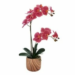 New 👏 Mikasa® 22 Inch Faux Orchid in Brown Pot, Rosewood ✔️
