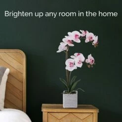 Hot Sale 👏 Mikasa® 22 Inch Faux Orchid in Square Pot, Watercolor Pink 🎉 -Mikasa Sales 2023 22 inch faux orchid in square pot watercolor pink 5283165 3