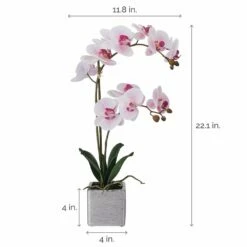 Hot Sale 👏 Mikasa® 22 Inch Faux Orchid in Square Pot, Watercolor Pink 🎉 -Mikasa Sales 2023 22 inch faux orchid in square pot watercolor pink 5283165 4