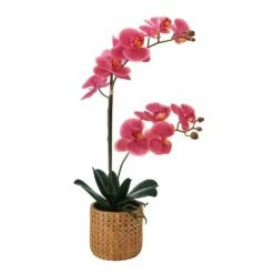 New ✔️ Mikasa® 22 Inch Faux Orchid in Beige Pot, Rosewood 🔥