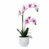 Outlet 🎁 Mikasa® 22 Inch Faux Orchid in White Leaf Pot, White and Fuchsia 💯 -Mikasa Sales 2023 22 inch faux orchid in white leaf pot white and fuchsia 5291140 1