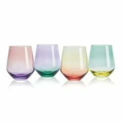 Best deal 🤩 Mikasa® Chroma Set of 4 Stemless Wine Glasses 🤩