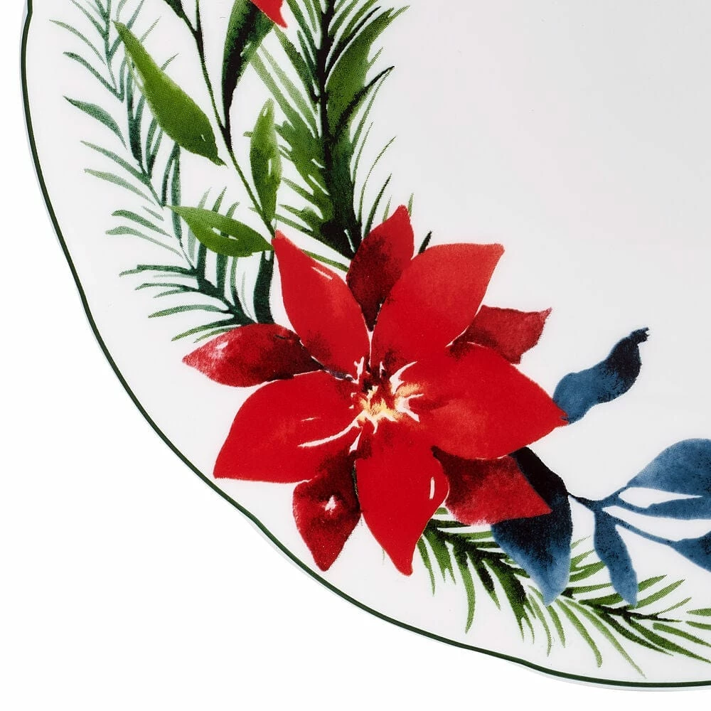 Promo 😉 Mikasa® Merry Poinsettia 12 Piece Dinnerware Set, Service For 4 🎉 6 Promo 😉 Mikasa® Merry Poinsettia 12 Piece Dinnerware Set, Service For 4 🎉 - Image 4
