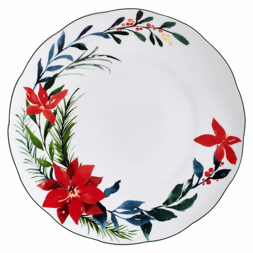 Promo 😉 Mikasa® Merry Poinsettia 12 Piece Dinnerware Set, Service For 4 🎉 7 Promo 😉 Mikasa® Merry Poinsettia 12 Piece Dinnerware Set, Service For 4 🎉 - Image 5