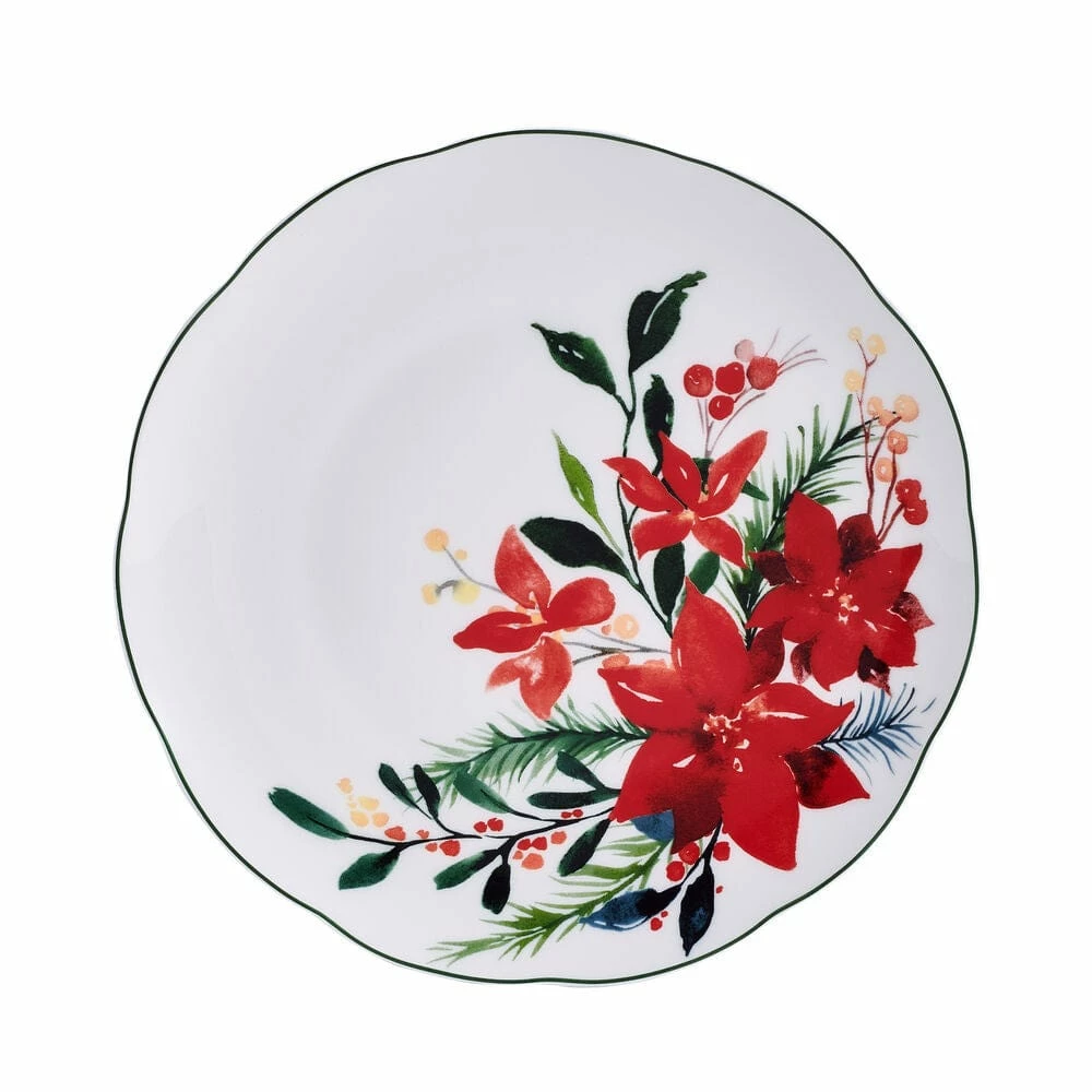 Promo 😉 Mikasa® Merry Poinsettia 12 Piece Dinnerware Set, Service For 4 🎉 8 Promo 😉 Mikasa® Merry Poinsettia 12 Piece Dinnerware Set, Service For 4 🎉 - Image 6