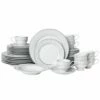 Hot Sale 💯 Mikasa® Adrian Grey 40 Piece Dinnerware Set, Service for 8 👏 -Mikasa Sales 2023 adrian grey 40 piece dinnerware set service for 8 5243212 1