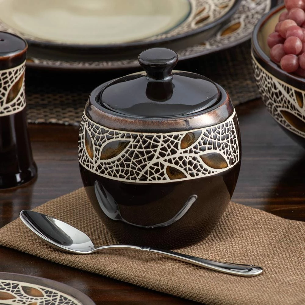 Budget 🛒 Gourmet Basics® Alexandria Sugar Bowl with Lid 😀 4 Budget 🛒 Gourmet Basics® Alexandria Sugar Bowl with Lid 😀 - Image 2