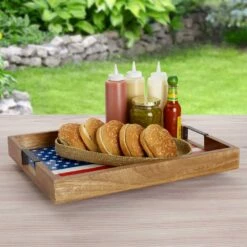 Promo 🎁 Gourmet Basics® American Flag Lazy Susan Serve Tray 💯 -Mikasa Sales 2023 american flag lazy susan serve tray 5266467 4