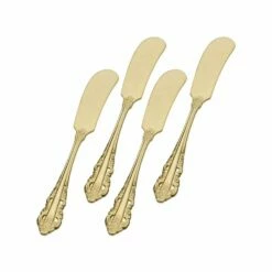 Cheapest 👍 Wallace® Antique Baroque Gold Plated Set of 4 Butter Spreaders 😀