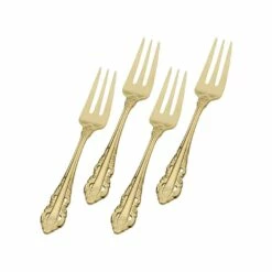 Hot Sale 🌟 Wallace® Antique Baroque Gold Plated Set of 4 Appetizer Forks 😀