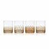Deals 🔔 Mikasa® Art Deco Set of 4 Gold Double Old Fashioned Whiskey Glasses ⌛
