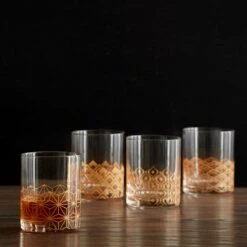 Deals 🔔 Mikasa® Art Deco Set of 4 Gold Double Old Fashioned Whiskey Glasses ⌛ -Mikasa Sales 2023 art deco set of 4 gold double old fashioned glasses 5275051 3