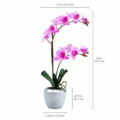 Deals 👏 Mikasa® 22 Inch Faux Orchid with Blue Pot, Purple 😀 -Mikasa Sales 2023 artificial purple orchid plant with blue pot 5275267 5