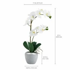 Deals 🛒 Mikasa® 22 Inch Faux Orchid with Blue Pot, White 🎁 -Mikasa Sales 2023 artificial white orchid plant with blue pot 5275268 5
