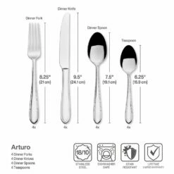 Promo 🎉 Mikasa® Arturo 16 Piece Flatware Set, Service for 4 😍 13 Promo 🎉 Mikasa® Arturo 16 Piece Flatware Set, Service for 4 😍 -Mikasa Sales 2023 arturo 16 piece flatware set service for 4 5292124 5