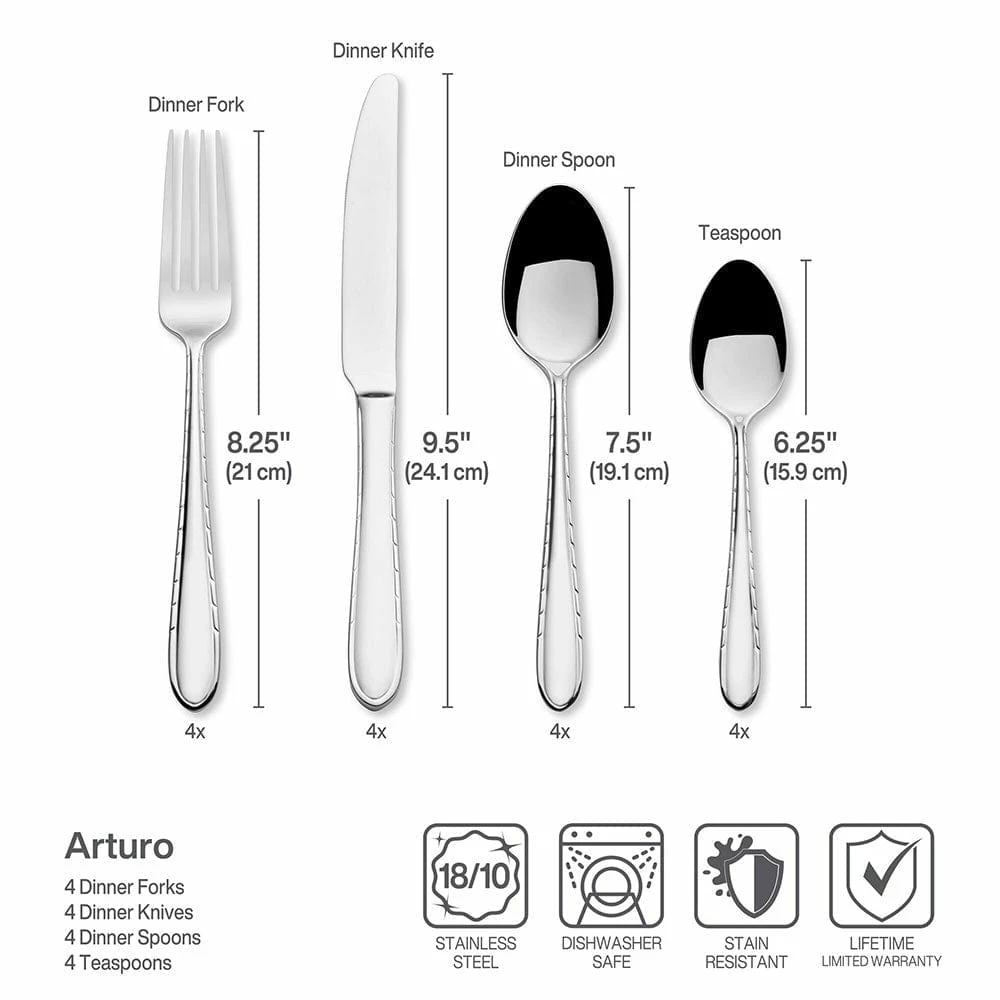 Promo 🎉 Mikasa® Arturo 16 Piece Flatware Set, Service for 4 😍 7 Promo 🎉 Mikasa® Arturo 16 Piece Flatware Set, Service for 4 😍 - Image 5