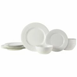 Outlet 😉 Mikasa® Ashlyn Vegan Bone 12 Piece Dinnerware Set, Service for 4 ⌛