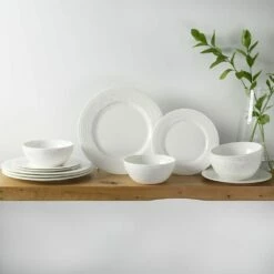 Outlet 😉 Mikasa® Ashlyn Vegan Bone 12 Piece Dinnerware Set, Service for 4 ⌛ -Mikasa Sales 2023 ashlyn vegan bone 12 piece dinnerware set service for 4 5296865 3