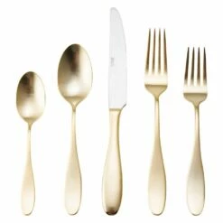 New 💯 Towle® Living Ashwell Gold Plated 20 Piece Flatware Set, Service for 4 👏