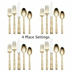 Budget 🌟 Wallace® Bamboo Gold 20 Piece Flatware Set, Service for 4 😀 -Mikasa Sales 2023 bamboo gold 20 piece flatware set service for 4 5203050 2