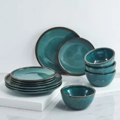 New 😍 Mikasa® Barrett Green 12 Piece Dinnerware Set, Service for 4 😍 11 New 😍 Mikasa® Barrett Green 12 Piece Dinnerware Set, Service for 4 😍 -Mikasa Sales 2023 barrett green 12 piece dinnerware set service for 4 5293276 8