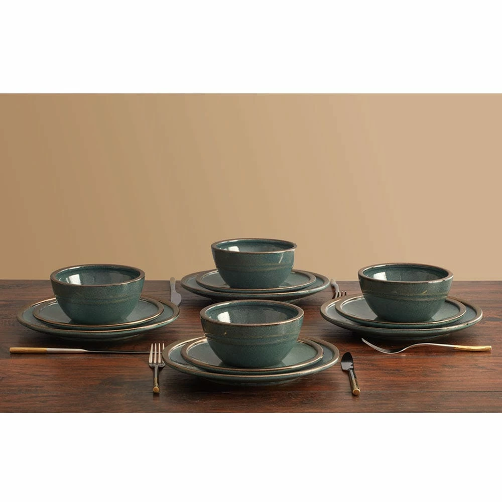 New 😍 Mikasa® Barrett Green 12 Piece Dinnerware Set, Service for 4 😍 5 New 😍 Mikasa® Barrett Green 12 Piece Dinnerware Set, Service for 4 😍 - Image 3