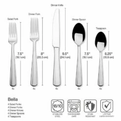 Outlet 👏 Mikasa® Bella 20 Piece Flatware Set, Service for 4 🎁 -Mikasa Sales 2023 bella 20 piece flatware set service for 4 5290526 5