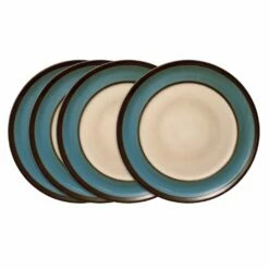 Coupon 😍 Gourmet Basics® Belmont Set of 4 Blue Round Dinner Plates ✔️