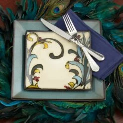 Best reviews of 🥰 Gourmet Basics® Belmont Set of 4 Blue Square Dinner Plates 👍 -Mikasa Sales 2023 belmont set of 4 blue square dinner plates K45091147 3