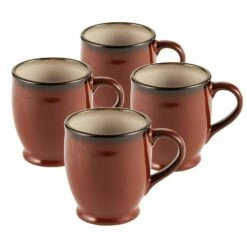 Best deal 👏 Gourmet Basics® Belmont Set of 4 Red Mugs ⭐