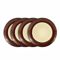 Budget 🎁 Gourmet Basics® Belmont Set of 4 Red Round Dinner Plates 🛒