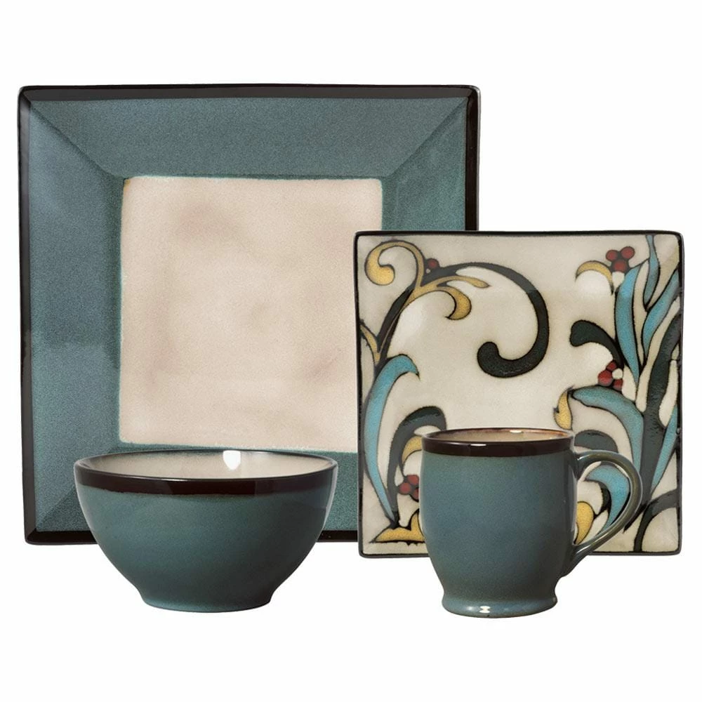 Top 10 ⭐ Gourmet Basics® Belmont Square Blue Leaves Dinnerware Set ⌛ 3 Top 10 ⭐ Gourmet Basics® Belmont Square Blue Leaves Dinnerware Set ⌛