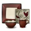 Flash Sale ⭐ Gourmet Basics® Belmont Square Red Vine Dinnerware Set 🔔 -Mikasa Sales 2023 belmont square red vine dinnerware set K165231304 3