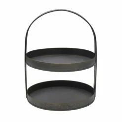 Coupon 🔥 Towle® Living Black Galvanized 2 Tier Serving Tray 🤩
