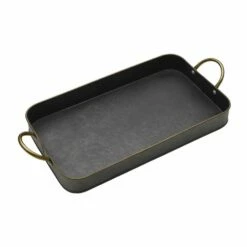 Brand new ⌛ Towle® Living Black Galvanized Rectangular Tray with Handles 💯